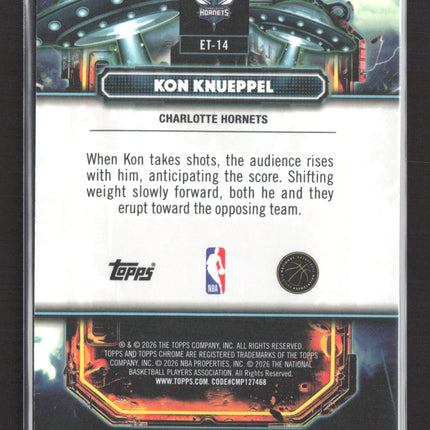 2026 Topps Chrome Basketball Kon Knueppel #ET-14 RC