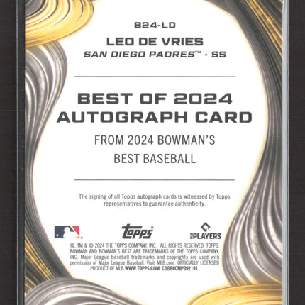 2024 Topps Bowman's Best Leo De Vries #B24-LD Auto