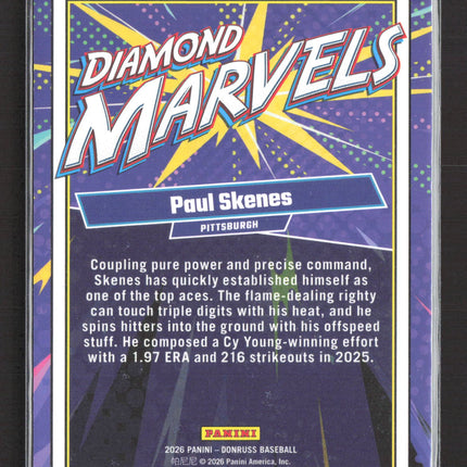 2026 Donruss Diamond Marvels Paul Skenes #5 007/199