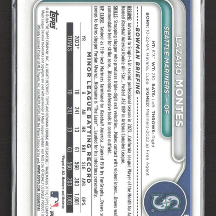 2024 Bowman Chrome Lazaro Montes #BCP-110 Blue Sapphire Refractor