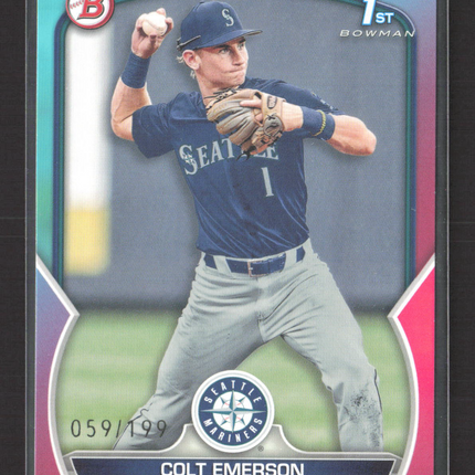2023 Bowman Draft Colt Emerson #BD-42 Aqua Pink Gradient 1st Bowman 059/199