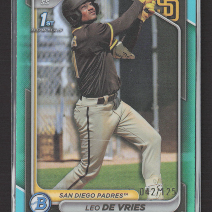 2024 Bowman Chrome Leo De Vries #BCP-179 Aqua 1st Bowman /125