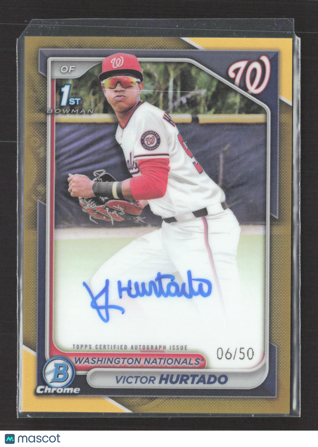 2024 Bowman Chrome Victor Hurtado #CPA-VH Gold Refractor 1st Bowman 06/50 Auto