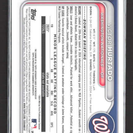 2024 Bowman Chrome Victor Hurtado #CPA-VH Gold Refractor 1st Bowman 06/50 Auto