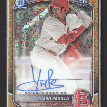 2025 Bowman Chrome Yairo Padilla #CPA-YP Gold Speckle Refractor 46/50 Auto