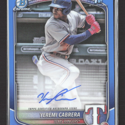 2025 Bowman Chrome Yeremi Cabrera #CPA-YC Blue Refractor 052/150 Auto