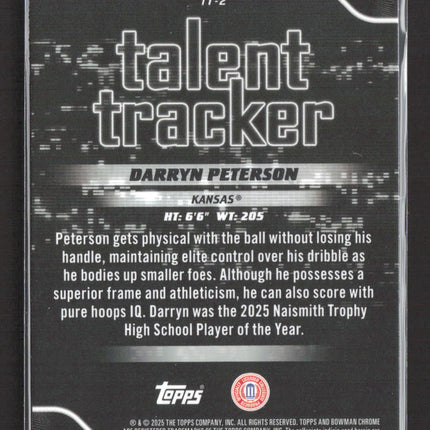 2025 Bowman Chrome University Talent Tracker Darryn Peterson #TT-2