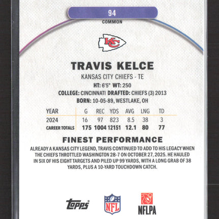 2025 Topps Finest Travis Kelce #94