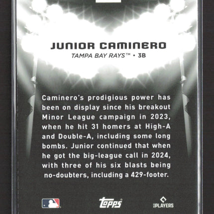 2025 Topps Chrome Black Hit the Lights Junior Caminero #HTL-27