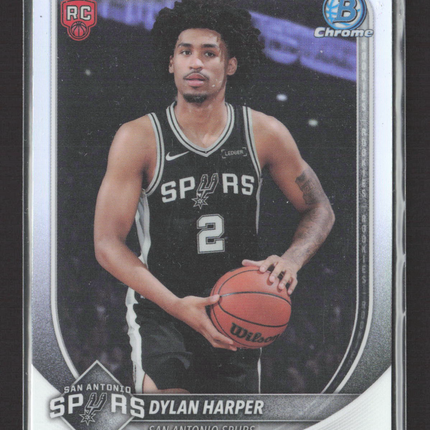 2025 Bowman Chrome University Dylan Harper #BRR-2 RC Red logo