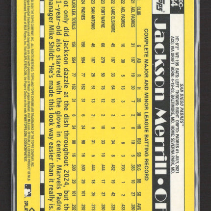 2025 Topps Chrome 1989 Topps 35th Silver Pack Mojo Jackson Merrill Gold /50