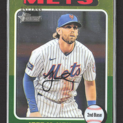 2024 Topps Heritage Jeff McNeil #295 Chrome Green 051/699