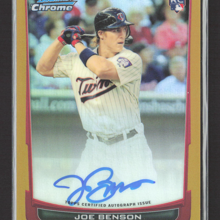 2012 Bowman Chrome Joe Benson #215 Gold Refractor 10/50 RC Auto
