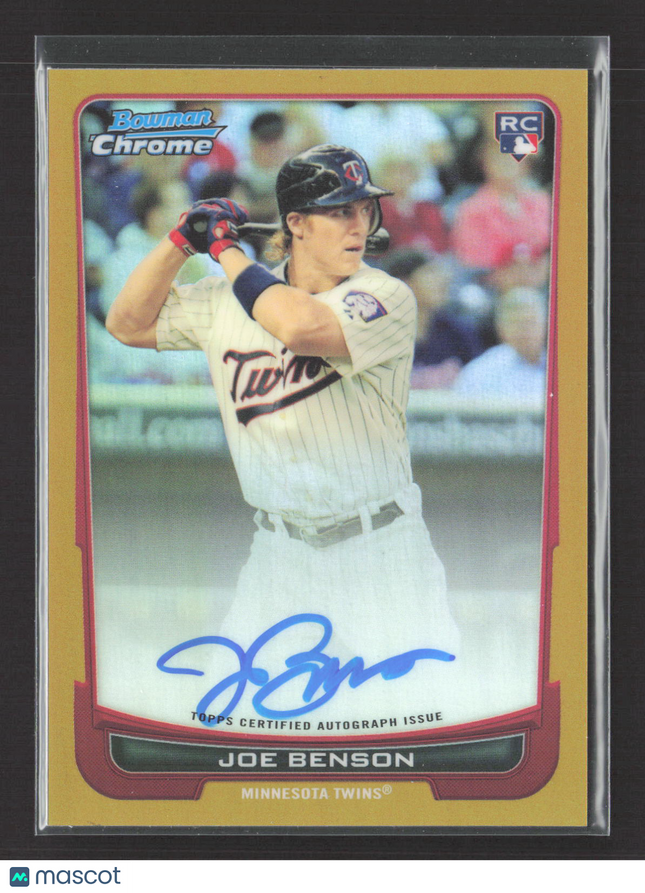 2012 Bowman Chrome Joe Benson #215 Gold Refractor 10/50 RC Auto