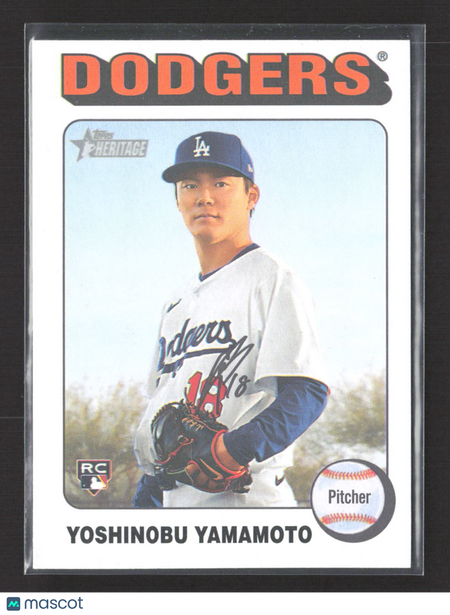 2024 Topps Heritage Yoshinobu Yamamoto #553 RC White Border