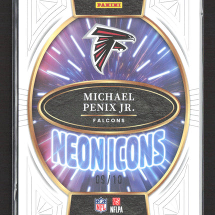 2025 Panini Select Neon Icons Prizm Michael Penix Jr. #10 Gold 09/10