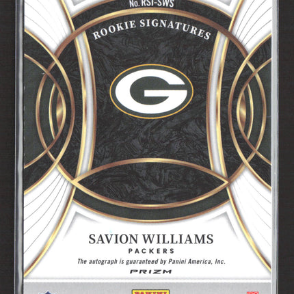 2025 Panini Select Prizm Savion Williams #RSI-SWS RC Auto