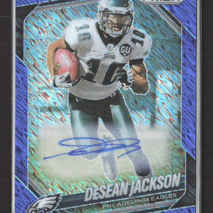 2025 Panini Prizm Football DeSean Jackson #294 Blue Shimmer Auto /25