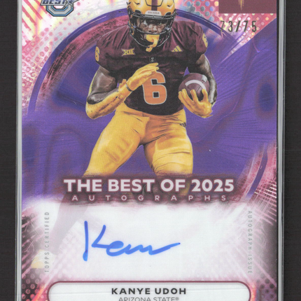 2025 Topps Bowman University's Best Kanye Udoh #BOA-KUD Purple Auto /75