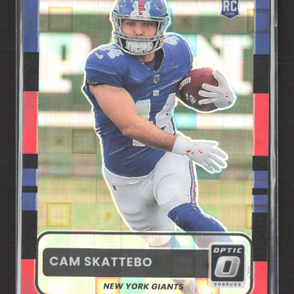 2025 Panini Donruss Optic Prizm Cam Skattebo #4 095/149 RC Pandora