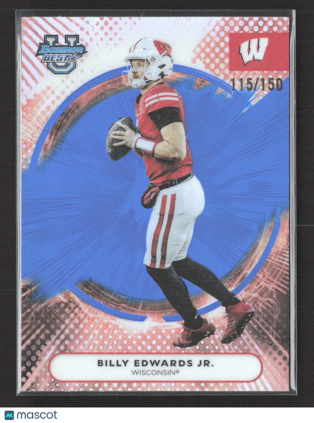 2025 Topps Bowman's Best University Billy Edwards Jr. #18 Blue Refractor 115/150
