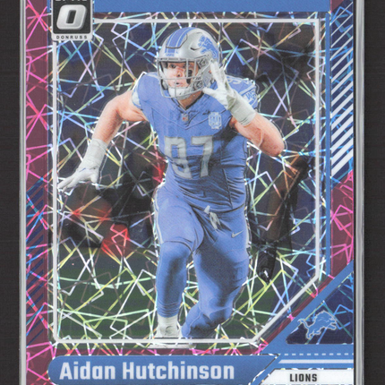 2024 Panini Donruss Optic Prizm Aidan Hutchinson #68 Pink Velocity 50/80