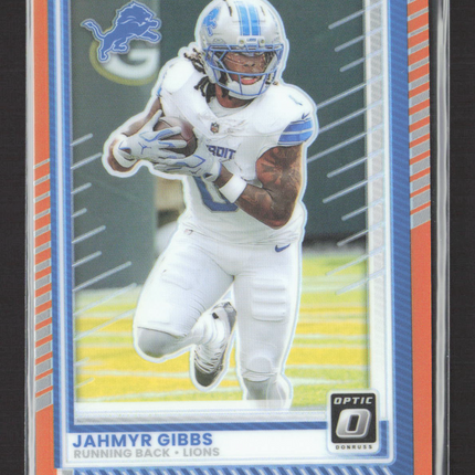 2025 Panini Donruss Optic Prizm Jahmyr Gibbs #79 Orange 297/299