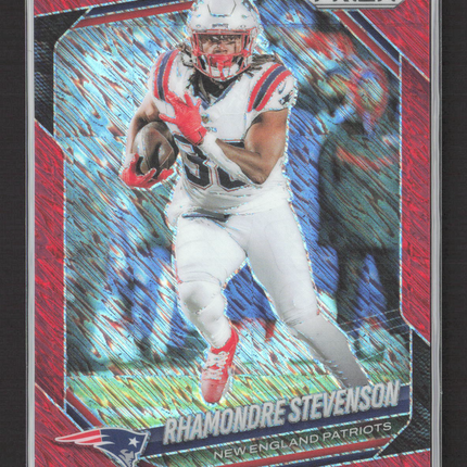 2025 Panini Prizm Rhamondre Stevenson #84 Red Shimmer /49