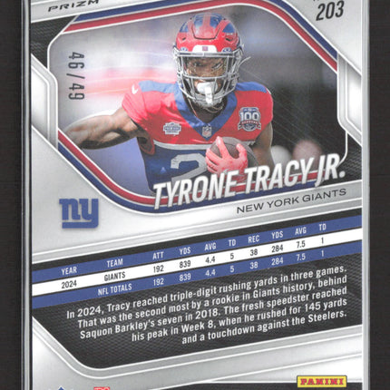 2025 Panini Prizm Tyrone Tracy Jr. #203 Red Shimmer /49