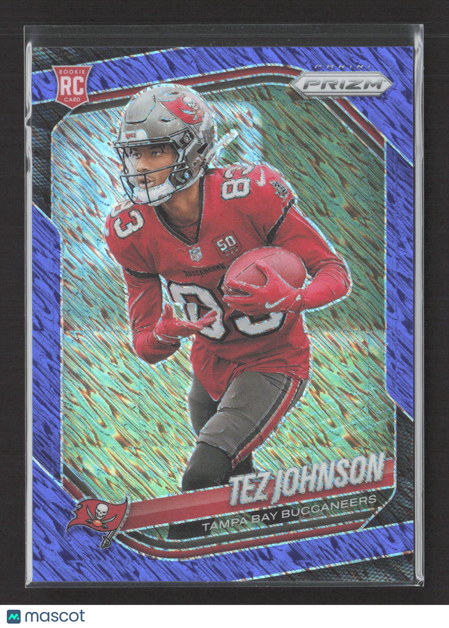 2025 Panini Prizm Tez Johnson #381 Blue Shimmer RC 22/35
