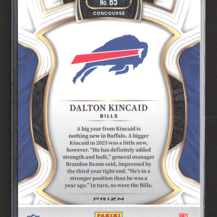 2025 Panini Select Prizm Concourse Dalton Kincaid #85 Tiger Stripe