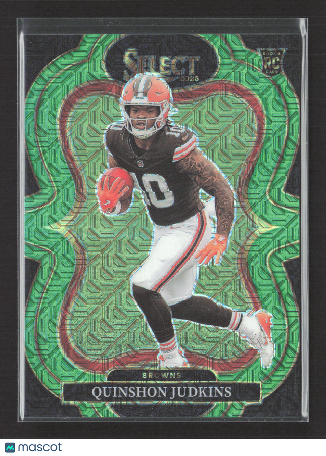 2025 Panini Select Football Suite Level Quinshon Judkins #356 Green Prizm RC 1/5