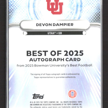 2025 Topps Bowman University Best Football Devon Dampier #BOA-DD Auto
