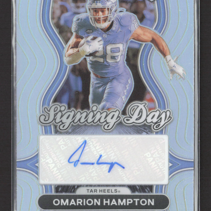 2025 Panini Prizm Draft Picks Signing Day Omarion Hampton #SD-OHN RC Auto