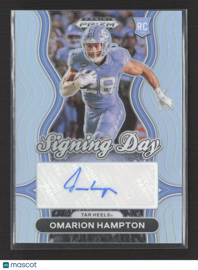 2025 Panini Prizm Draft Picks Signing Day Omarion Hampton #SD-OHN RC Auto