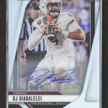 2025 Panini Prizm Draft Picks DJ Uiagalelei #34 RC Auto Silver