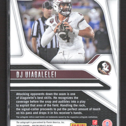 2025 Panini Prizm Draft Picks DJ Uiagalelei #34 RC Auto Silver