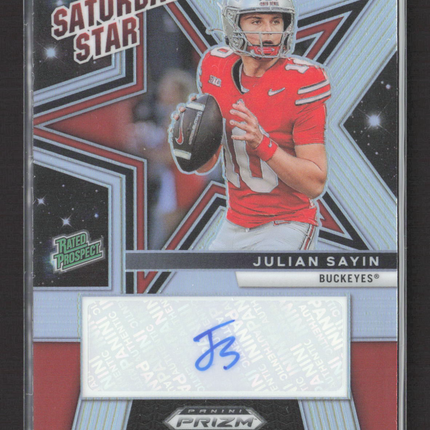 2025 Panini Prizm Draft Picks Saturday Star Julian Sayin #SSS-JSN Silver Auto