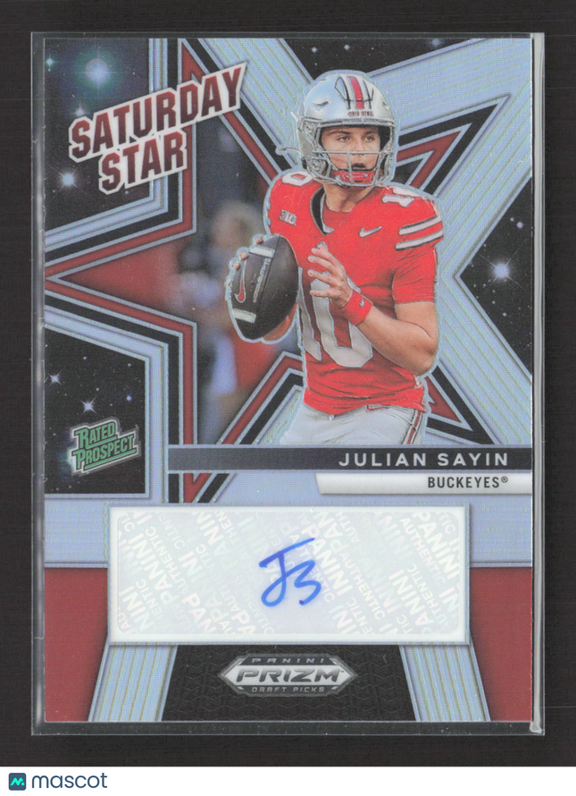 2025 Panini Prizm Draft Picks Saturday Star Julian Sayin #SSS-JSN Silver Auto
