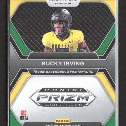 2024 Panini Prizm Draft Picks Bucky Irving #DPA-BIG Blue 066/149 RC Auto