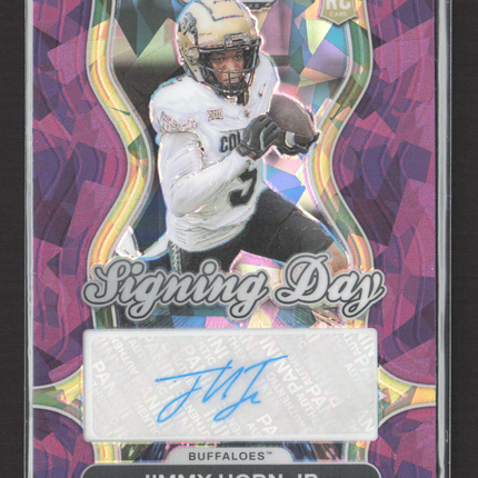 2025 Prizm Draft Picks Signing Day Jimmy Horn #SD-JHR Purple Ice /199 RC Auto