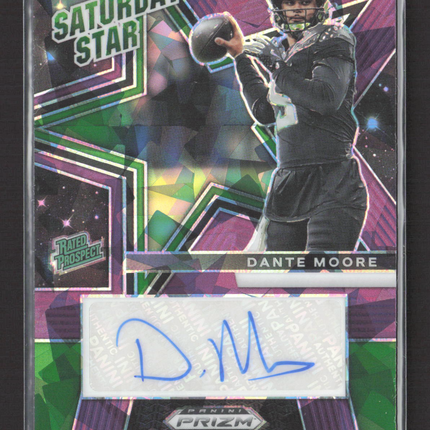 2025 Prizm Draft Picks Saturday Star Dante Moore 059/199 Auto Purple Ice