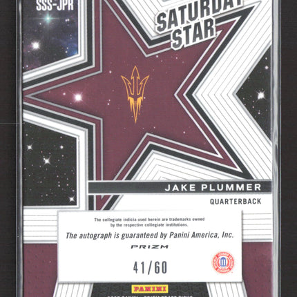 2025 Prizm Draft Picks Saturday Star Jake Plummer #SSS-JPR Purple 41/60 Auto