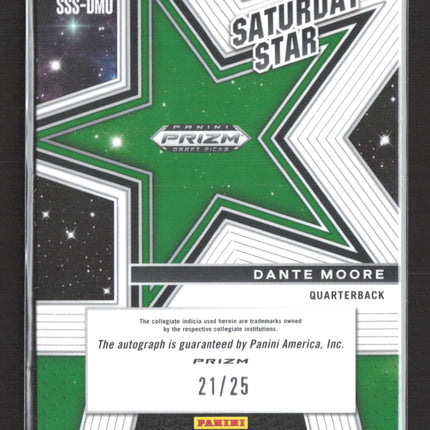 2025 Panini Prizm Draft Picks Saturday Star Dante Moore #SSS-DMO Mojo 21/25 Auto