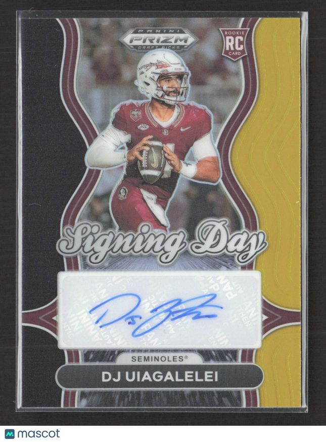 2025 Prizm Draft Picks Signing Day DJ Uiagalelei #SD-DUI Black Gold /5 Auto