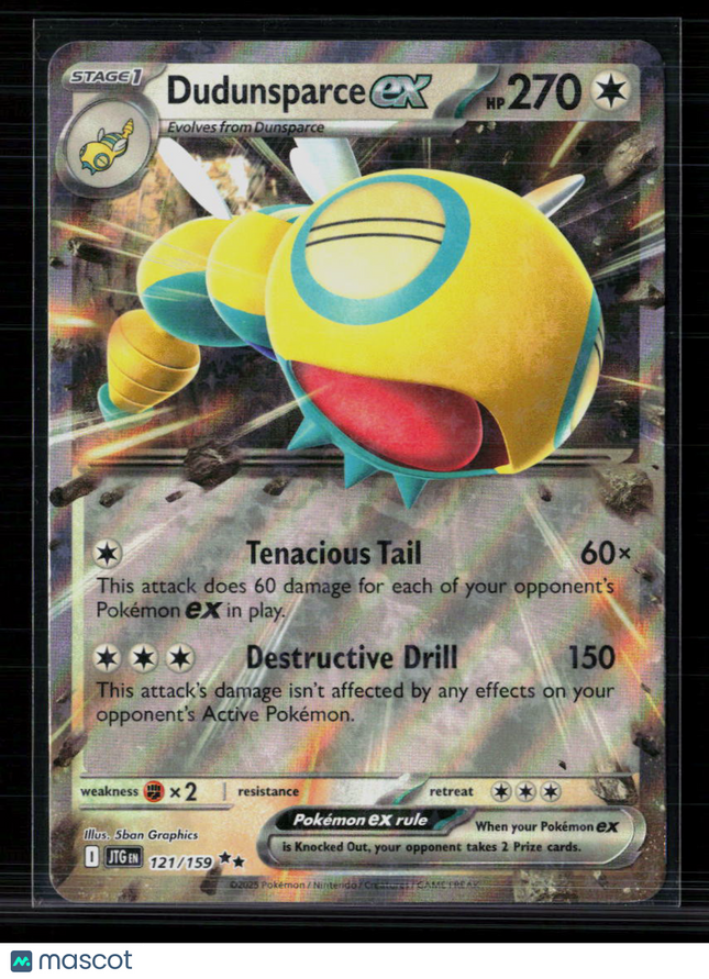 Pokemon 2025 Scarlet & Violet Journey Together Dudunsparce EX RR #121/159