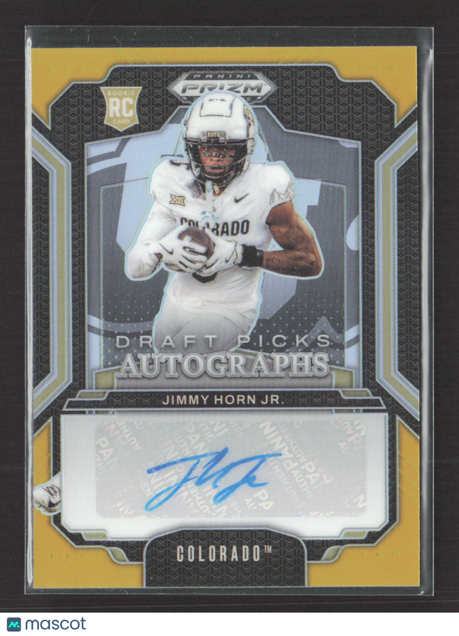 2025 Panini Prizm Draft Picks Jimmy Horn Jr. #DPA-JHJ Gold 02/10 RC Auto