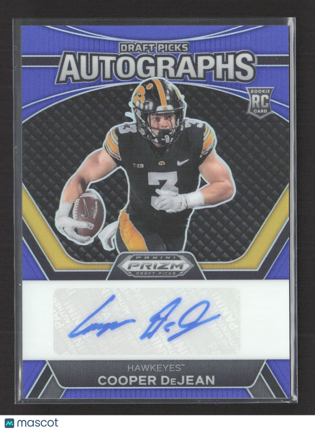 2024 Panini Prizm Draft Picks Cooper DeJean #DPA-CDN Blue 055/149 RC Auto