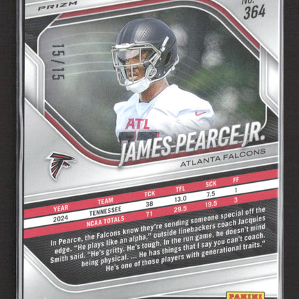 2025 Panini Prizm Football James Pearce Jr. #364 Purple Shimmer /15 RC