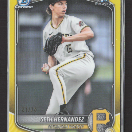 2025 Bowman Chrome Draft Seth Hernandez #BDC-25 Yellow /75